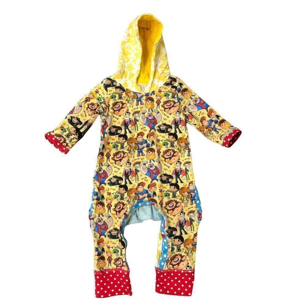 Homemade Goonies Toddler Girl’s Size 2T/3T? Ruffle Bottom Romper Bodysuit Hooded